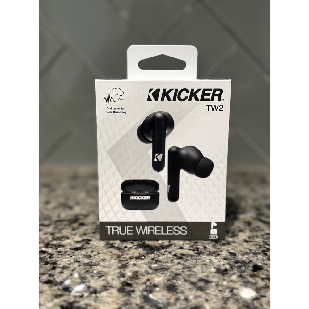 Kicker TW2 True Wireless Earbuds Black Bluetooth ENC IPX4 GM 19436076 NEW